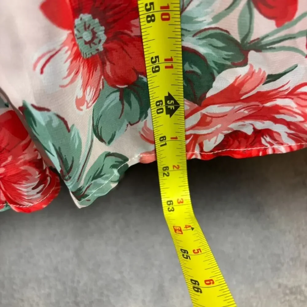 LULUS Garden Meandering Blush Floral Print Maxi Dress Medium Cottage Coquette - Picture 10 of 13